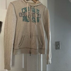 Hollister Women's Light Cream Hoodie